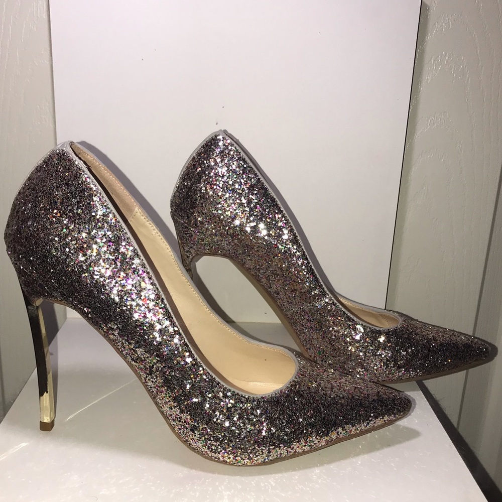 Glitter Pointy Toe Stilettos Size 9